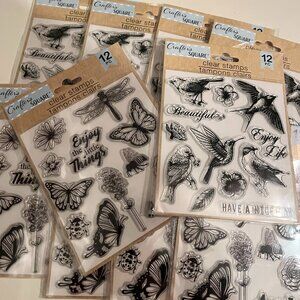 Clear Stamp Sets (Butterflies & Birds) Nature Theme -‎ Great for DIY NEW